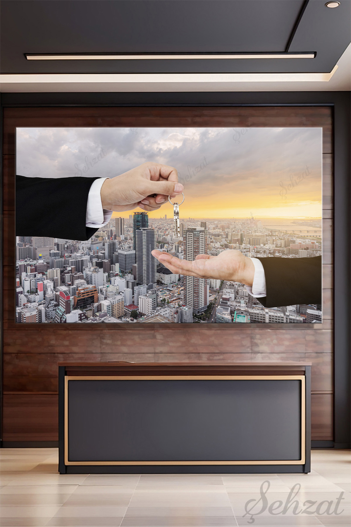 Horizontal Single Canvas Wall Table Modern Real Estate Agent Real Estate Agency Construction Gyo Key Site Investment Project