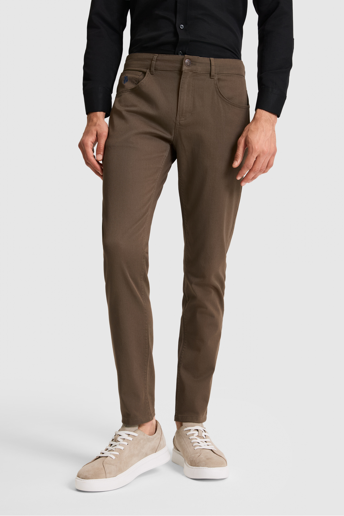 U.S. Polo Assn. Erkek Vizon Kanvas Pantolon 50326128-VR052 görsel 2