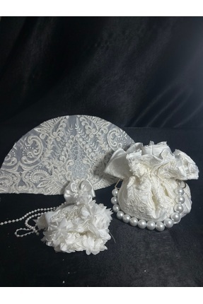 Bridal Luxe Premium gelin çantası ve gelin yelpazesi