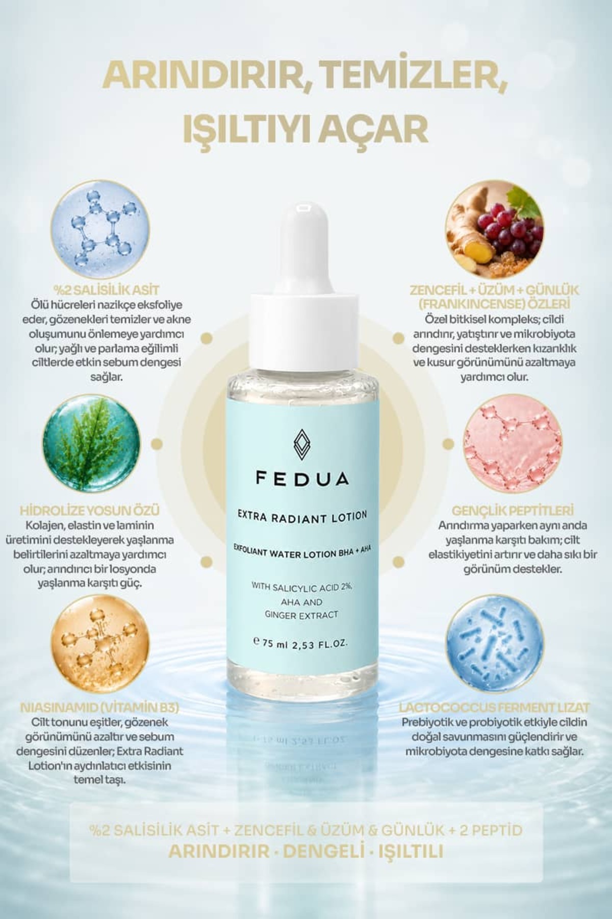لوسیون لایه بردار صورت Extra Radiance Water 75 میلی لیتر — FSCFAC6101 — تصویر 2 از 8