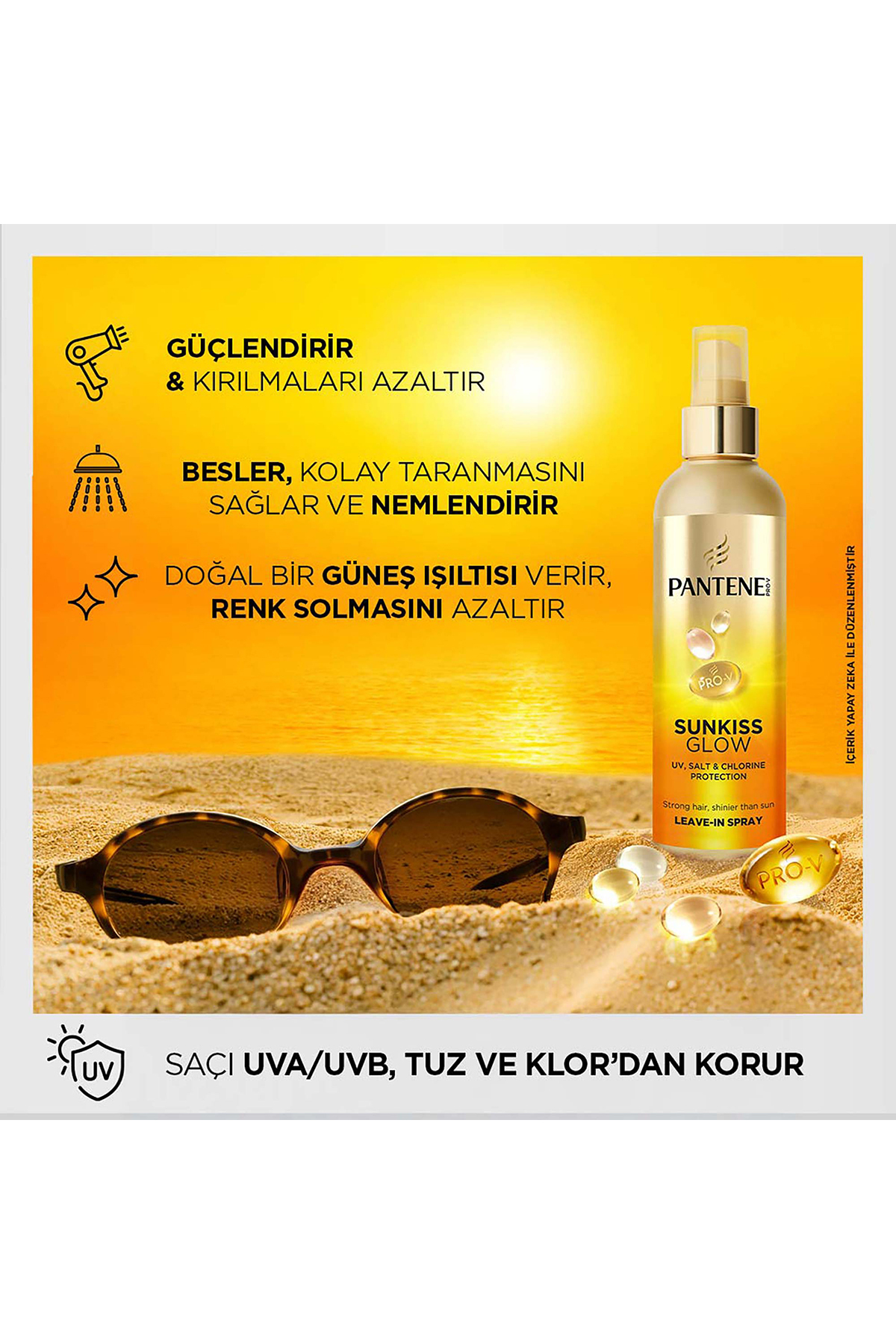 Pro-V Sunkiss Glow, Güneş ve Klor Koruyucu Durulanmayan Saç Spreyi 200ML x 2 — 8681003005104 — تصویر 4 از 7