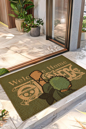 Decovetro Renkli Kapı Önü Halı Paspas One Piece Zoro Baskılı 40 x 60 Cm