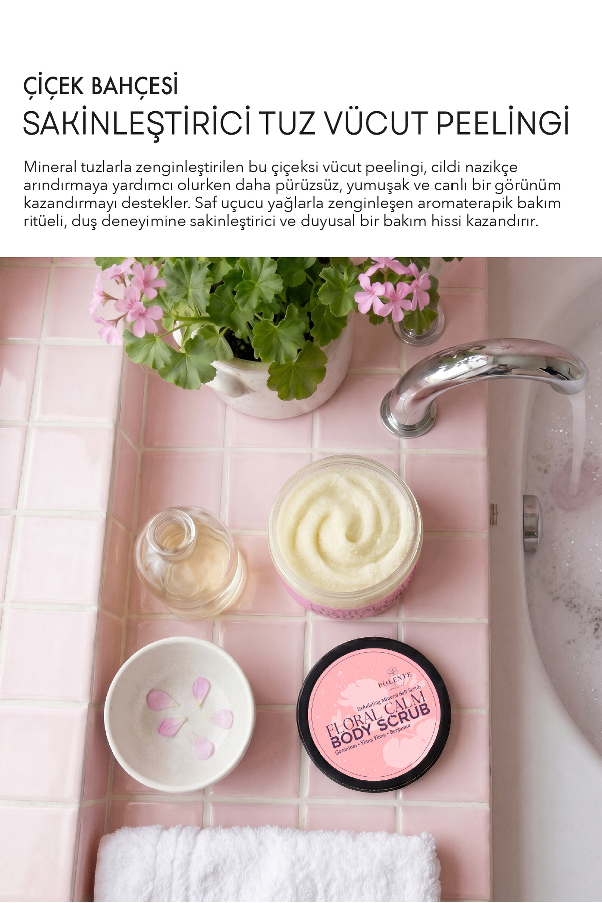 FLORAL CALM BODY SCRUB - Çiçek Bahçesi Sakinleştirici Tuz Vücut Peelingi (250 ml) — Tuz Peelingi - Çiçek Bahçesi — تصویر 2 از 5