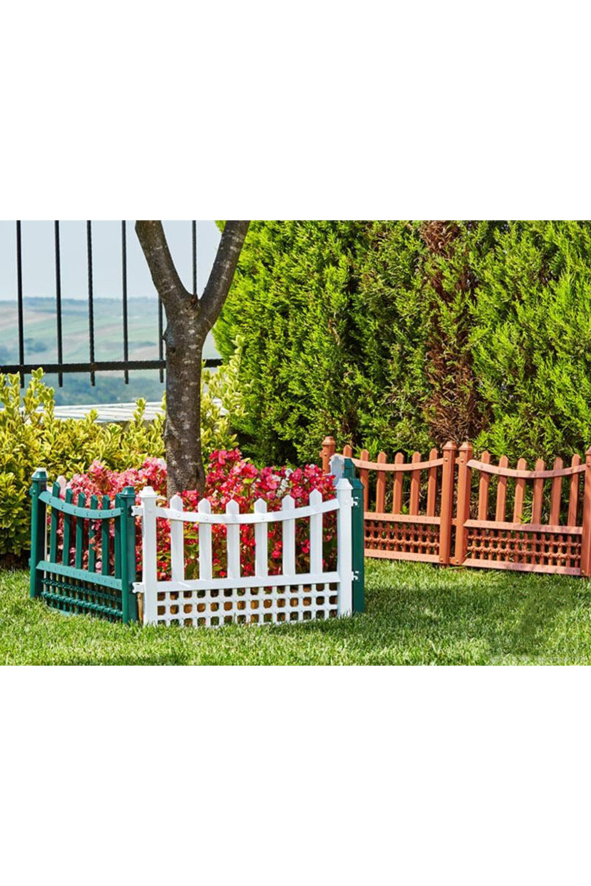 حصار دکوری پلاستیکی باغ Elite 60x55 تک رنگ سفید