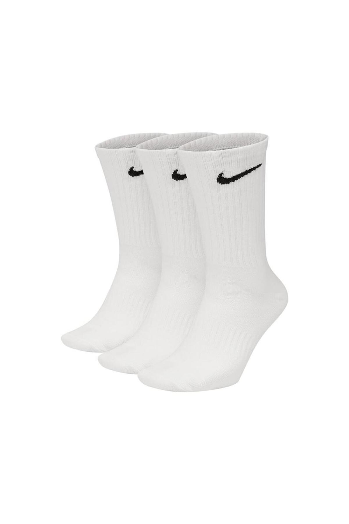 Nike Everyday Pamuklu Unisex Beyaz 3'lü Çorap görsel 2