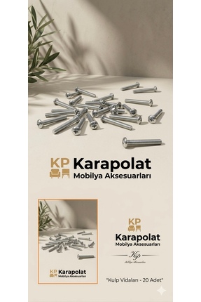 KARAPOLAT Mobilya Kulp Vidası 4 x 22 Mm (Vida Uzunluğu 2.2 Cm)