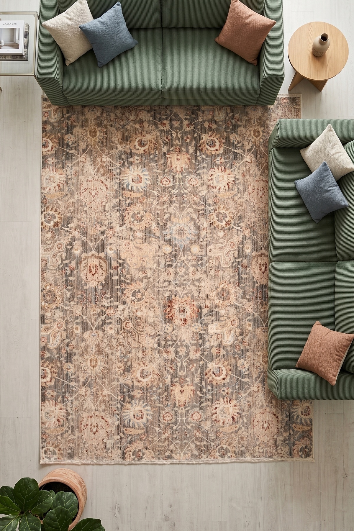 Sultan Vintage Patterned Living Room Bedroom Corridor Rug - Easy to Clean Soft Texture