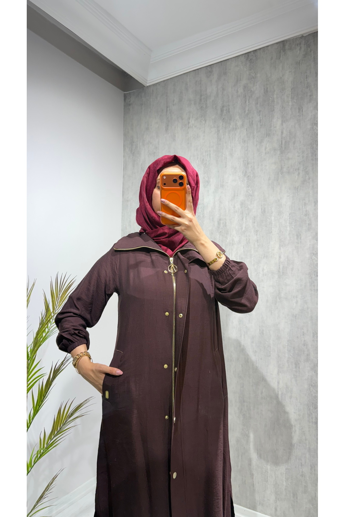 ちーさんページ BELİS WEAR Kadın Cepli Çıtçıtlı Uzun Kap Tunik Çilek Kap Yazlık