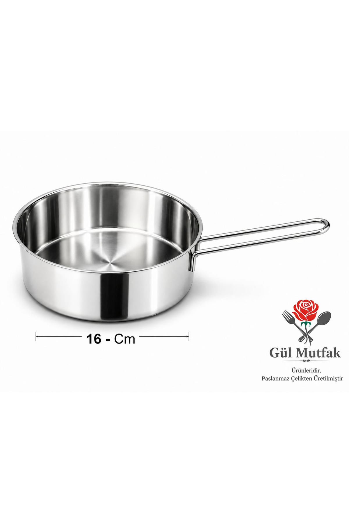 Dairy Sauce Pot Kaçerola Egg Boiling 16 Cm Stainless Steel
