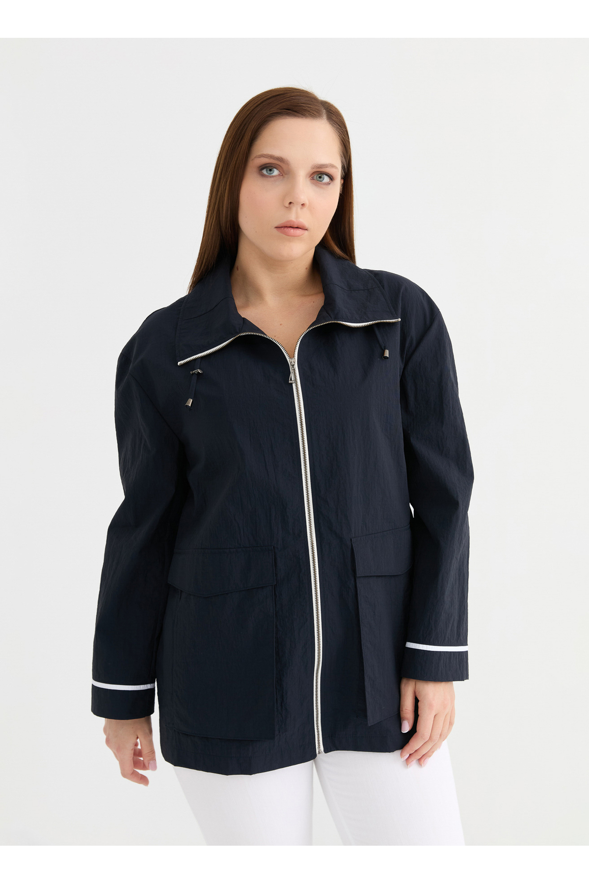Selen Lacivert Kadın Trençkot 26YSL9579 görsel 2
