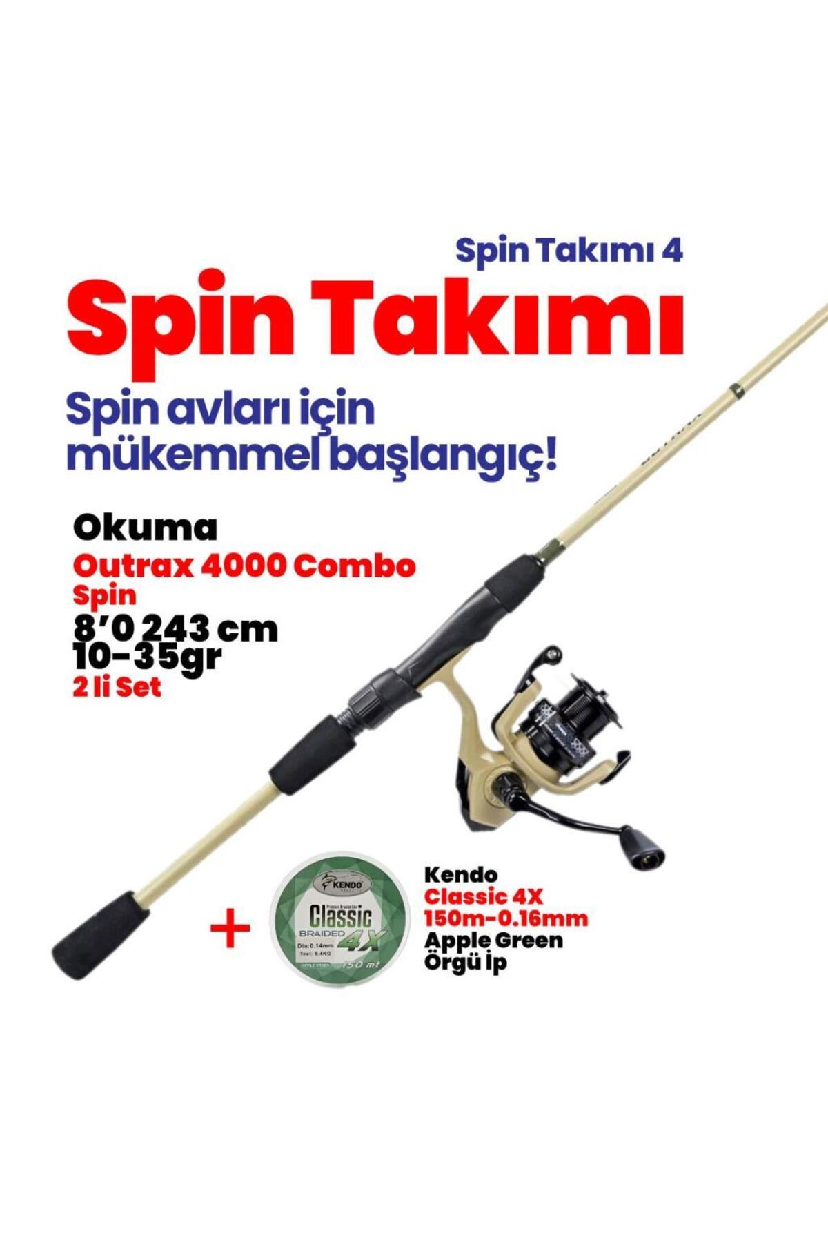Okuma Outrax 4000 Combo Spin 8'0 243cm 10-35gr Makine Kamış İp