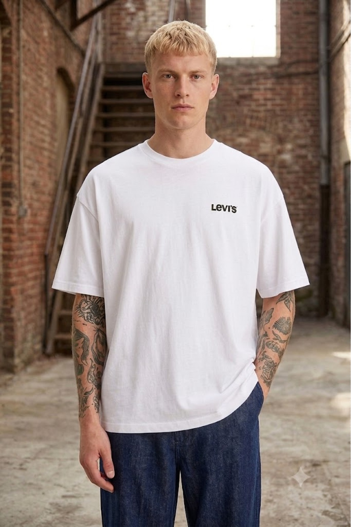 تی‌شرت سفید با لوگوی Relaxed Fit، جنس نخی. لیوایز تی شرت Levi's