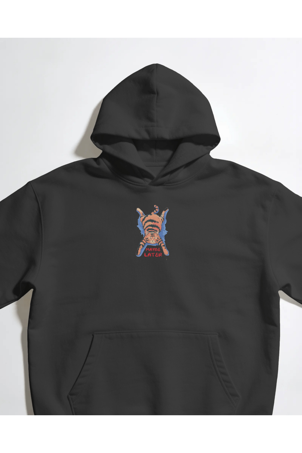 buzagi tasarım ürünleri Maybe Later Unisex Black Sweatshirt