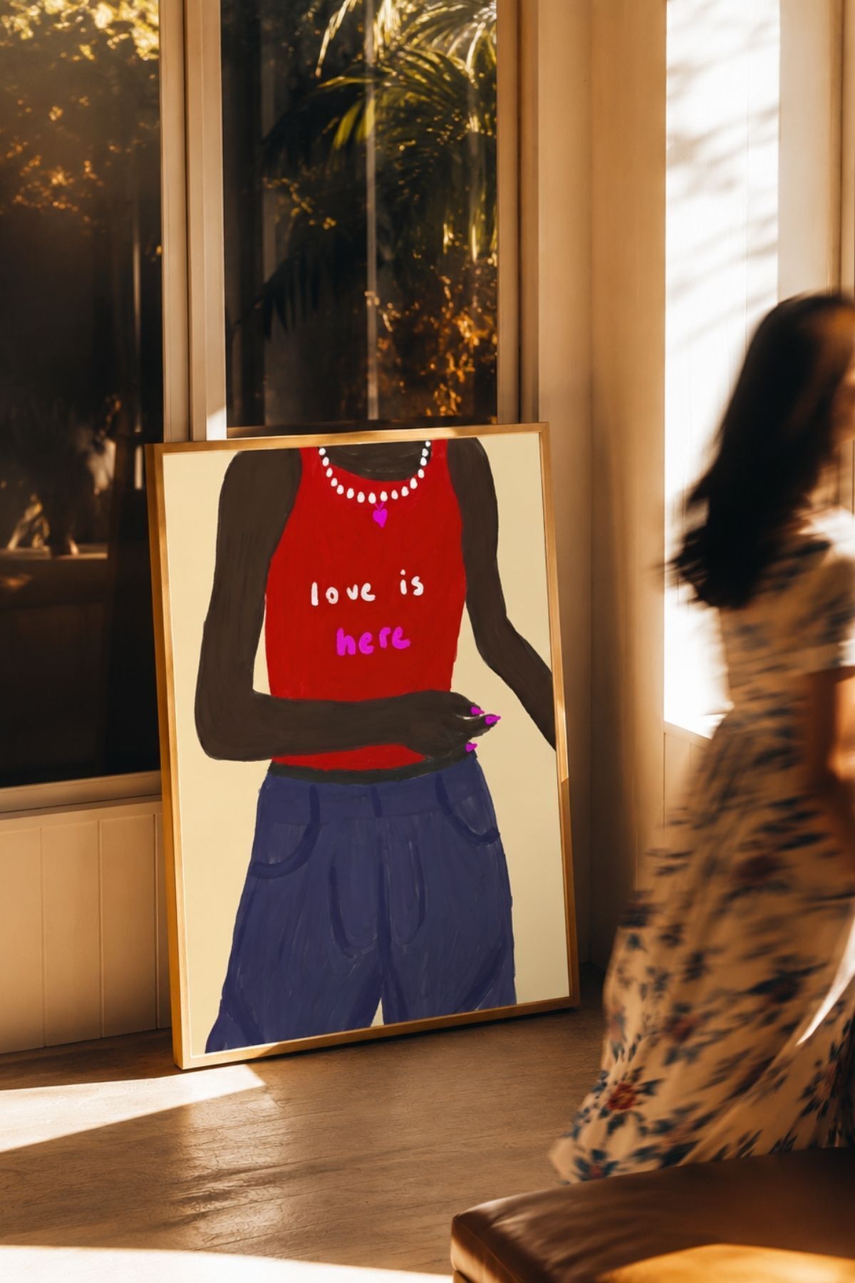Kadın Figürü Poster, Modern Pop Art İllüstrasyonu ve Renkli Duvar Dekoru Çerçevesiz