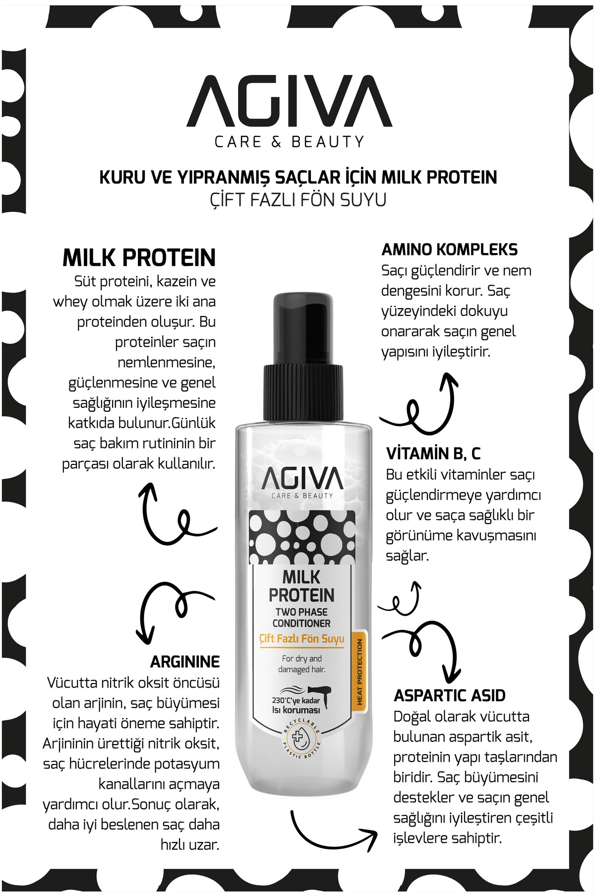 Milk Protein Onarıcı, Besleyici ve Isı Koruyucu Çift Fazlı Fön Suyu - 250 ml — 001-SER-215 — تصویر 8 از 8