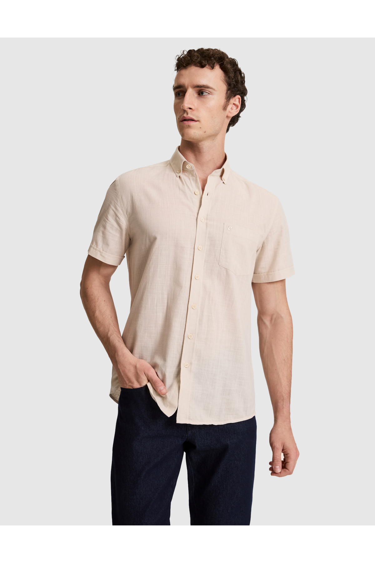 تی‌شرت آستین کوتاه بژ سایز معمولی 50320916-VR011 پیر کاردین پیراهن Pierre Cardin