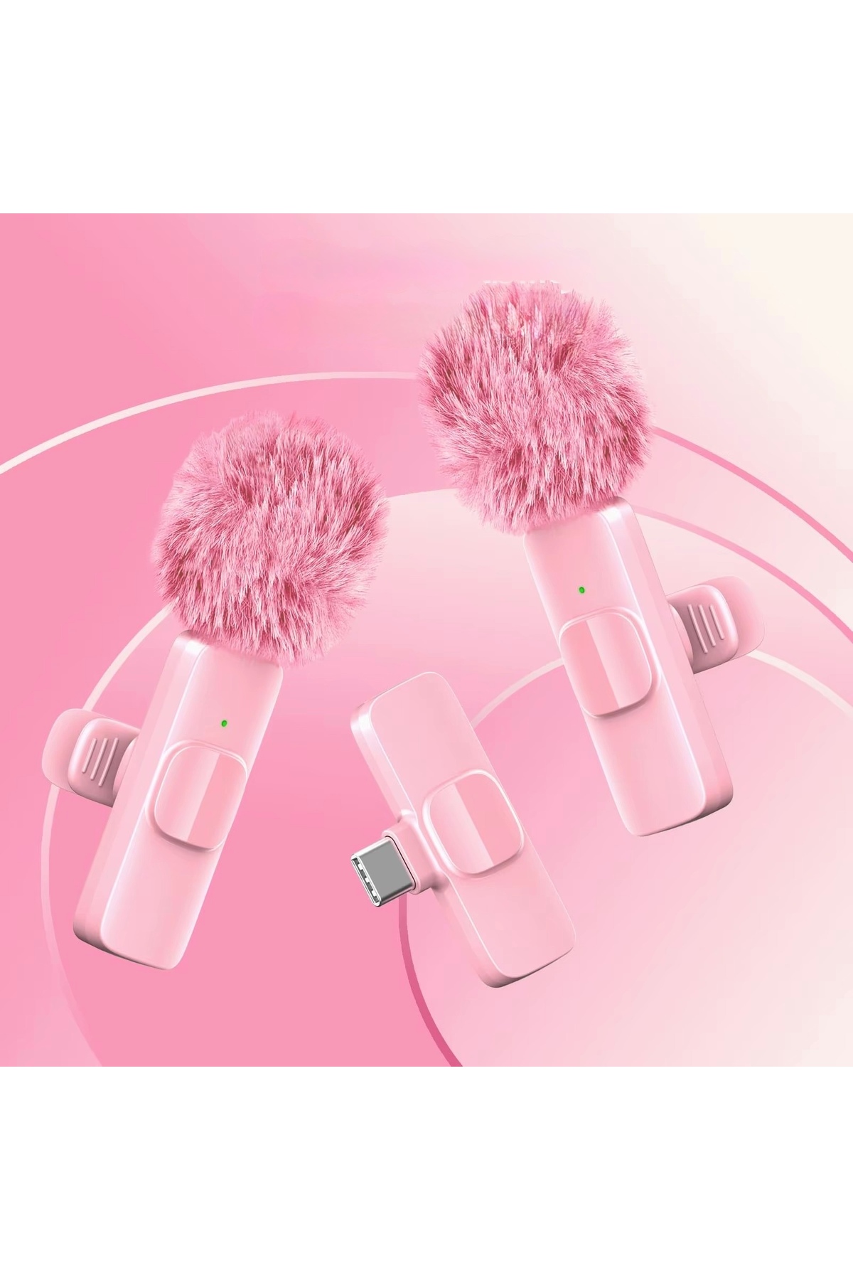 Pink Professional Wireless Lapel Microphone (Dual Set) - iPhone, Android, Camera and PC Compatible