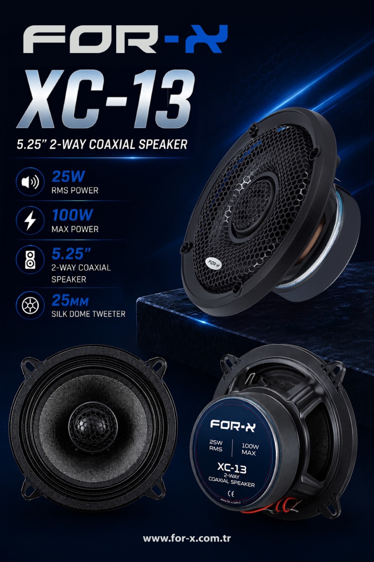 For-X XC-13 KOAKSİYEL TİZLİ HOPARLÖR 100W 25 RMS - Fiyatı, Yorumları