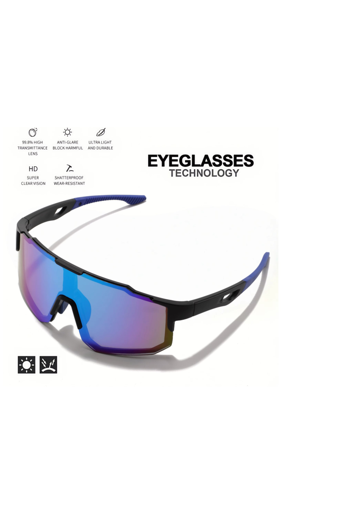 UV400 Spor Güneş Gözlüğü | Bisiklet, Koşu, Triatlon | Unisex