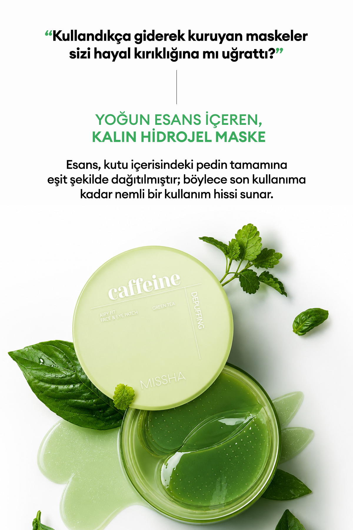 Şişlik Karşıtı Çok Amaçlı Göz Çevresi Maskesi Airy Fit Caffeine Depuffing Face&Eye Patch — 9553 — تصویر 7 از 9