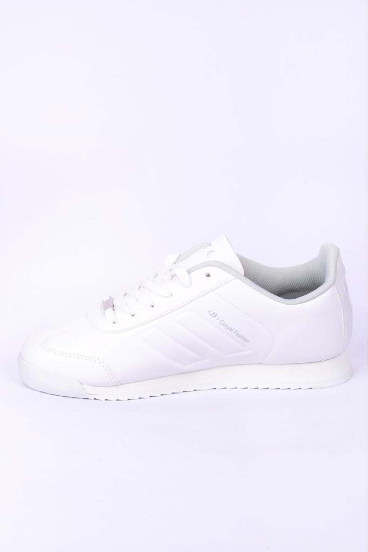 Bestof 061 Unisex Siyah Sneaker Günlük Spor Ayakkabı — سفید ALKA061-3 — تصویر 4 از 5