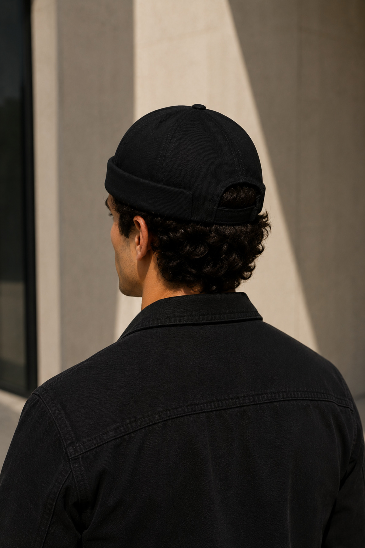 CosmoOutlet Erkek Siyah Docker Şapka Ayarlanabilir Unisex Kısa Bere Balıkçı Sailor Cap Premium Pamuklu görsel 7