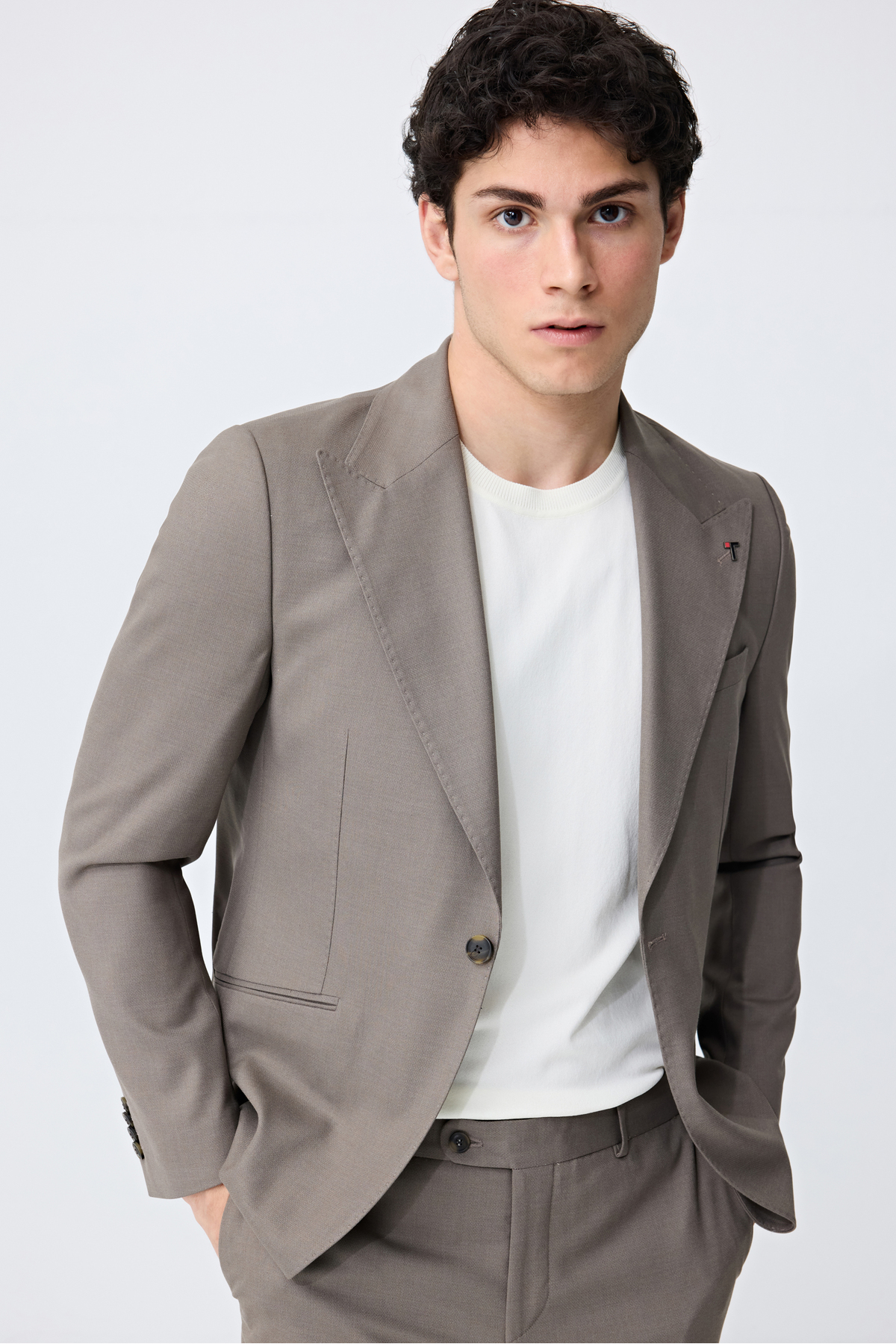 Slim Fit Vizon Armürlü Takim Elbise — بژ 6TF05KV03560M — تصویر 2 از 8