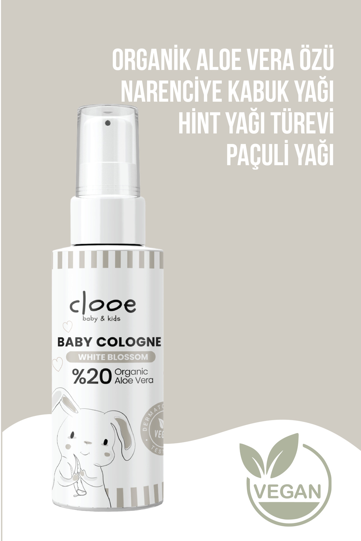 3'lü Bebek Kolonyası White Blossom 40 ml - Beyaz Çiçek Notalı - Organik Aloe Vera Özlü - Vegan - Hızlı Kuruyan — PKA071 — تصویر 3 از 4