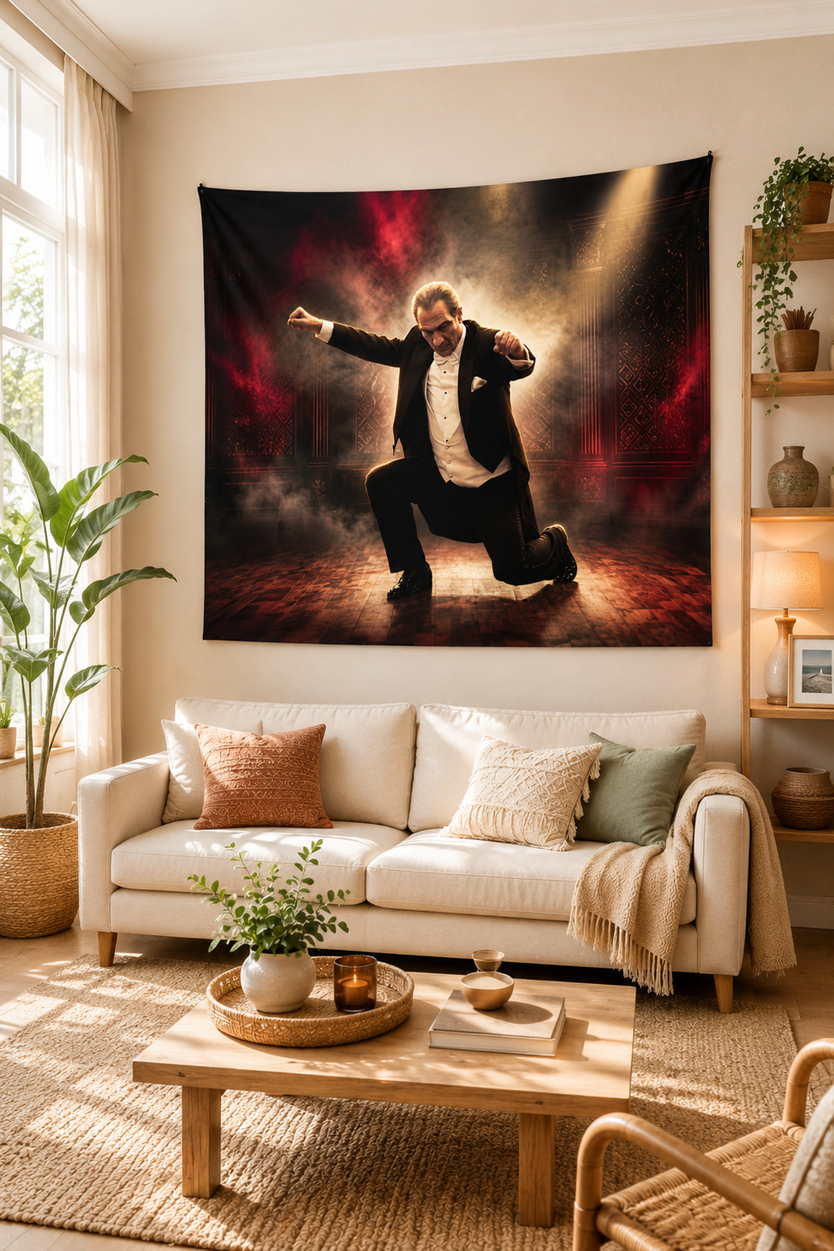 Depiction of Atatürk Zeybek Playing Wall Covering Wall Rug