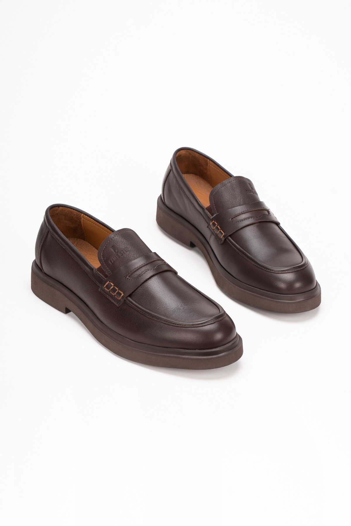 Fame Step Hakiki Deri Erkek Loafer Mokasen Klasik Ayakkabı Comfort Kahve Prato görsel 5