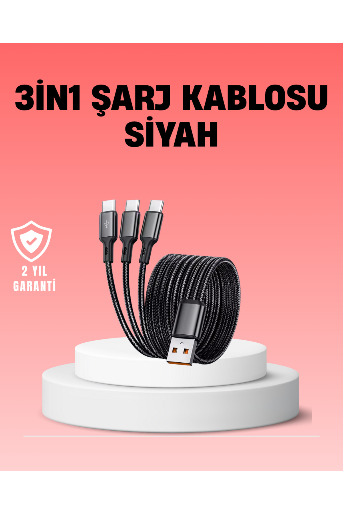 markentegra Çoklu USB Şarj Kablosu – 1,2m Hızlı Şarj, 3A Güçlü Akım