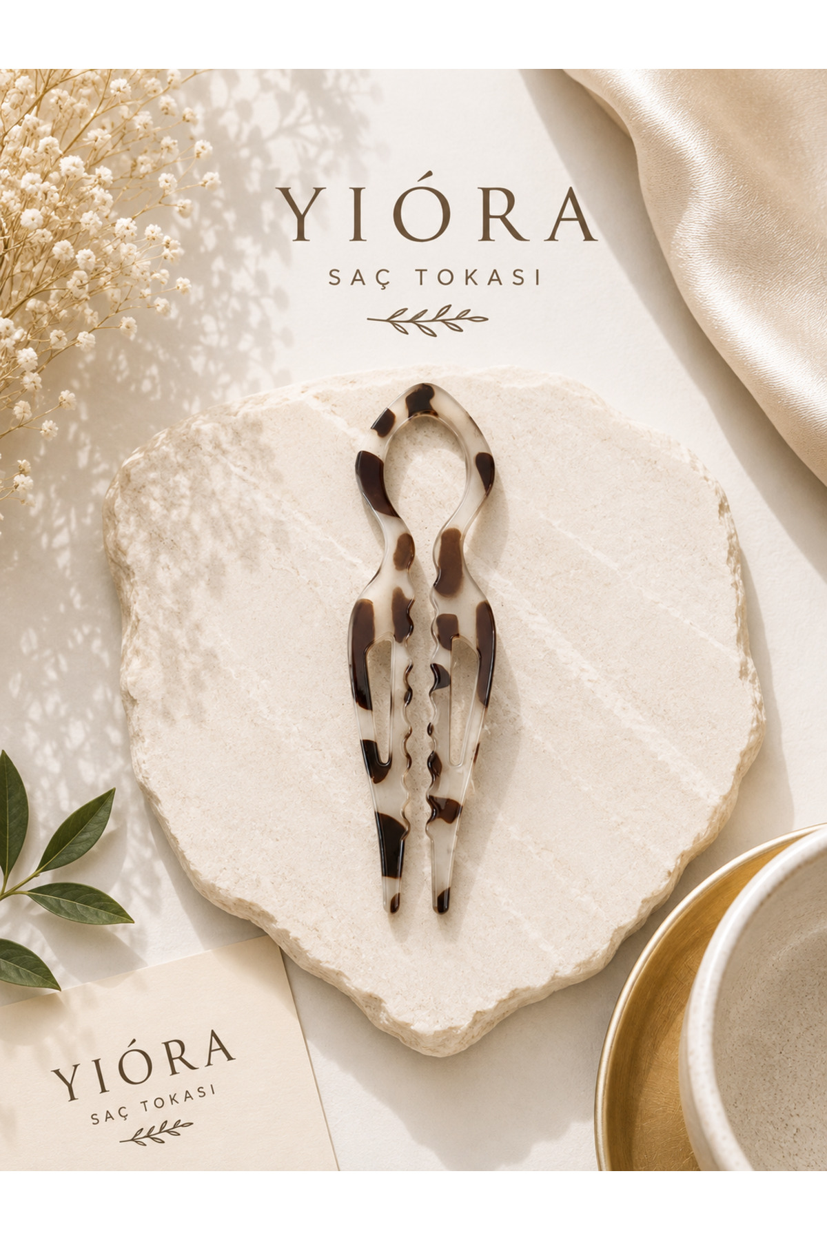 yiora Kadın Nostaljik Desenli Kaydırmaz Dayanıklı Fransız Model French Pin Topuz Tokası 11cm