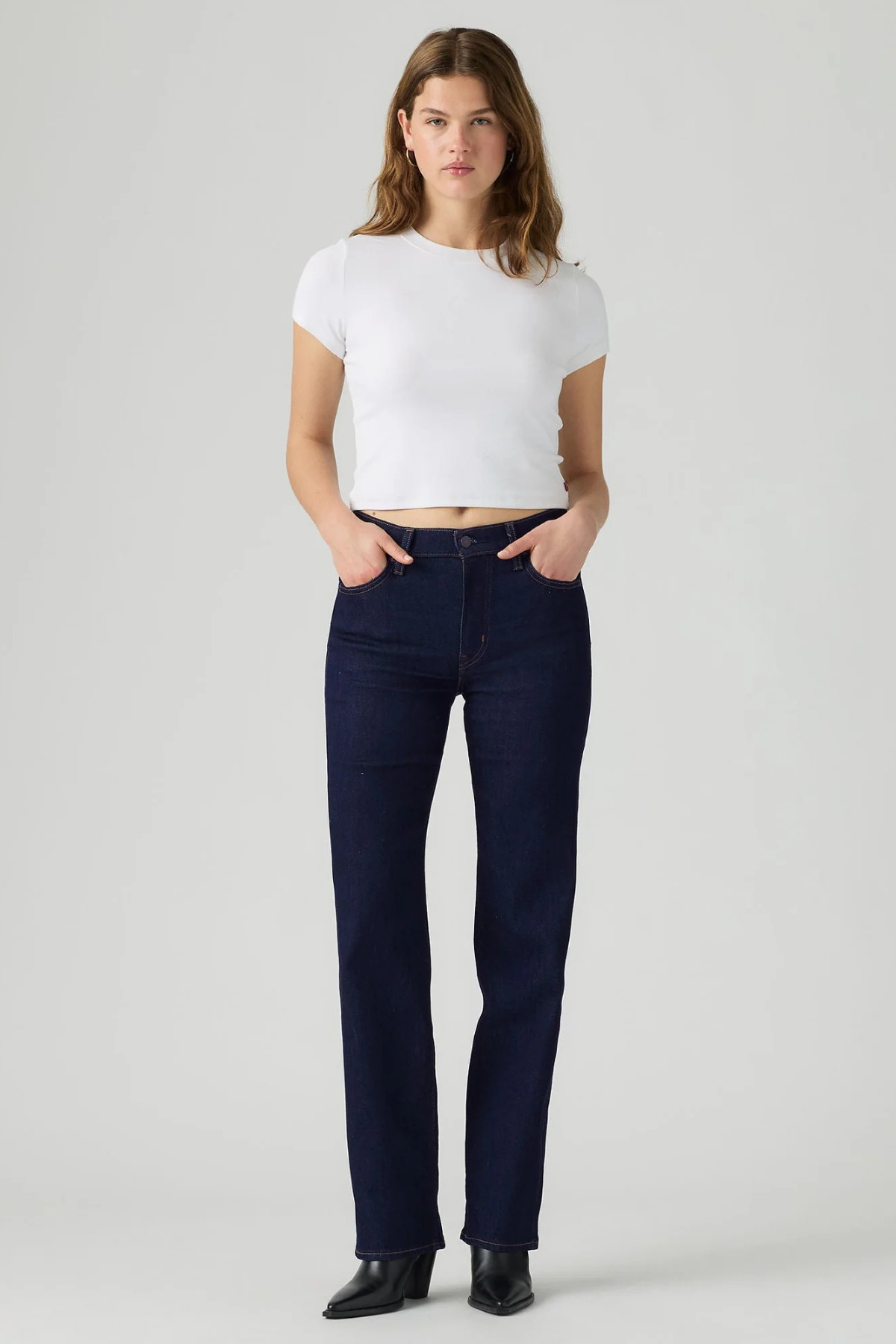 723 Yüksek Bel Düz Kesim Dark İndigo Kadın Jean