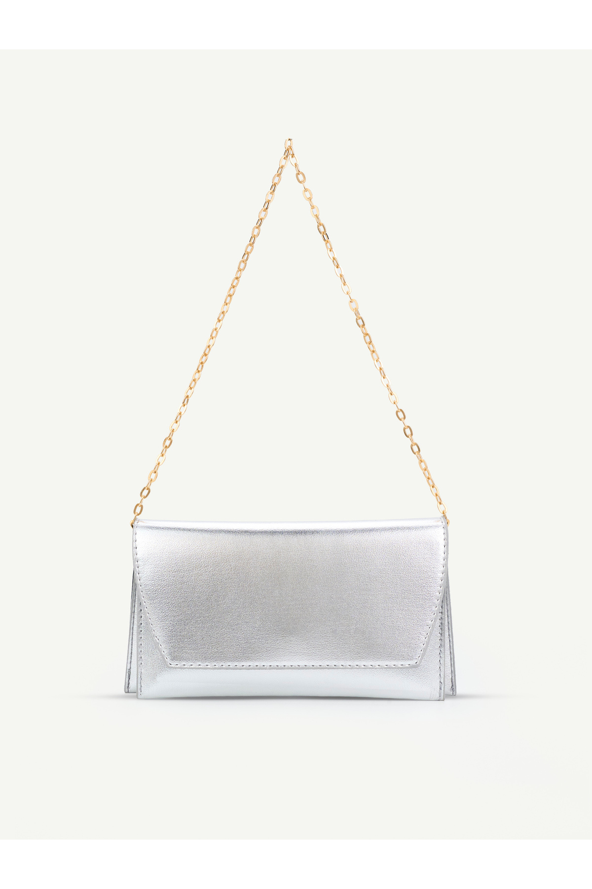 Nudia Sisi Zincir Askılı Mıknatıs Detaylı Zincir Askılı Kapaklı Kadın El ve Omuz Çantası, Şık Portföy Clutch görsel 2