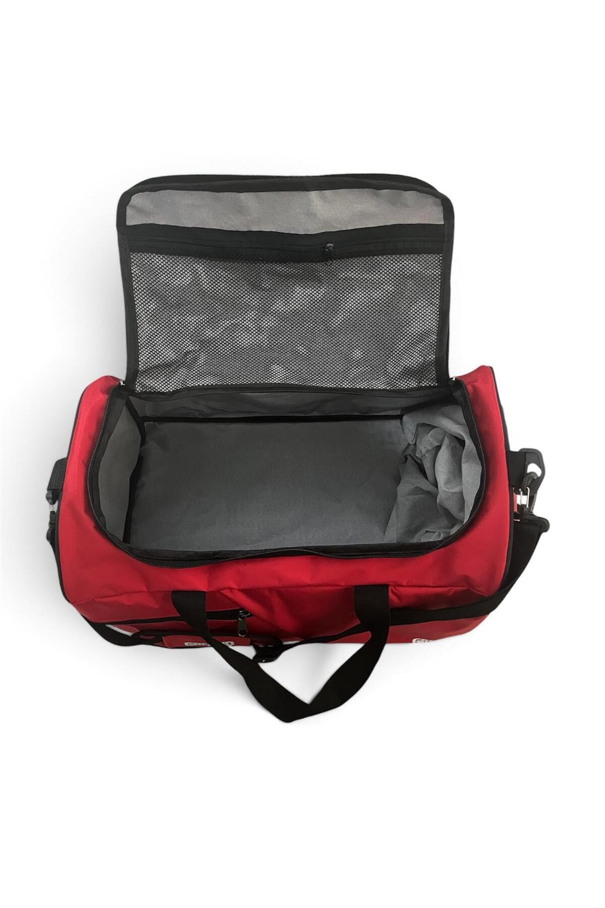 GreandBags Kırmızı Ayakkabı Bölmeli A Kalite Geniş Hacimli Spor Çantası Seyehat Çantası GYM görsel 3
