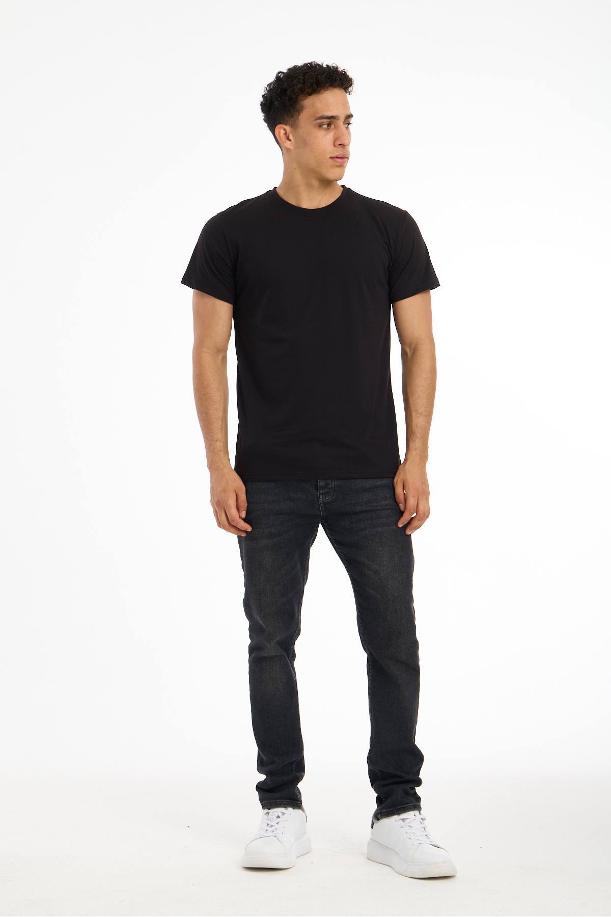 RAPHMOND İSVEÇ KALİTESİ Regular Kesim %100 Pamuk Bisiklet Yaka Premium Tişört/T-Shirt görsel 4