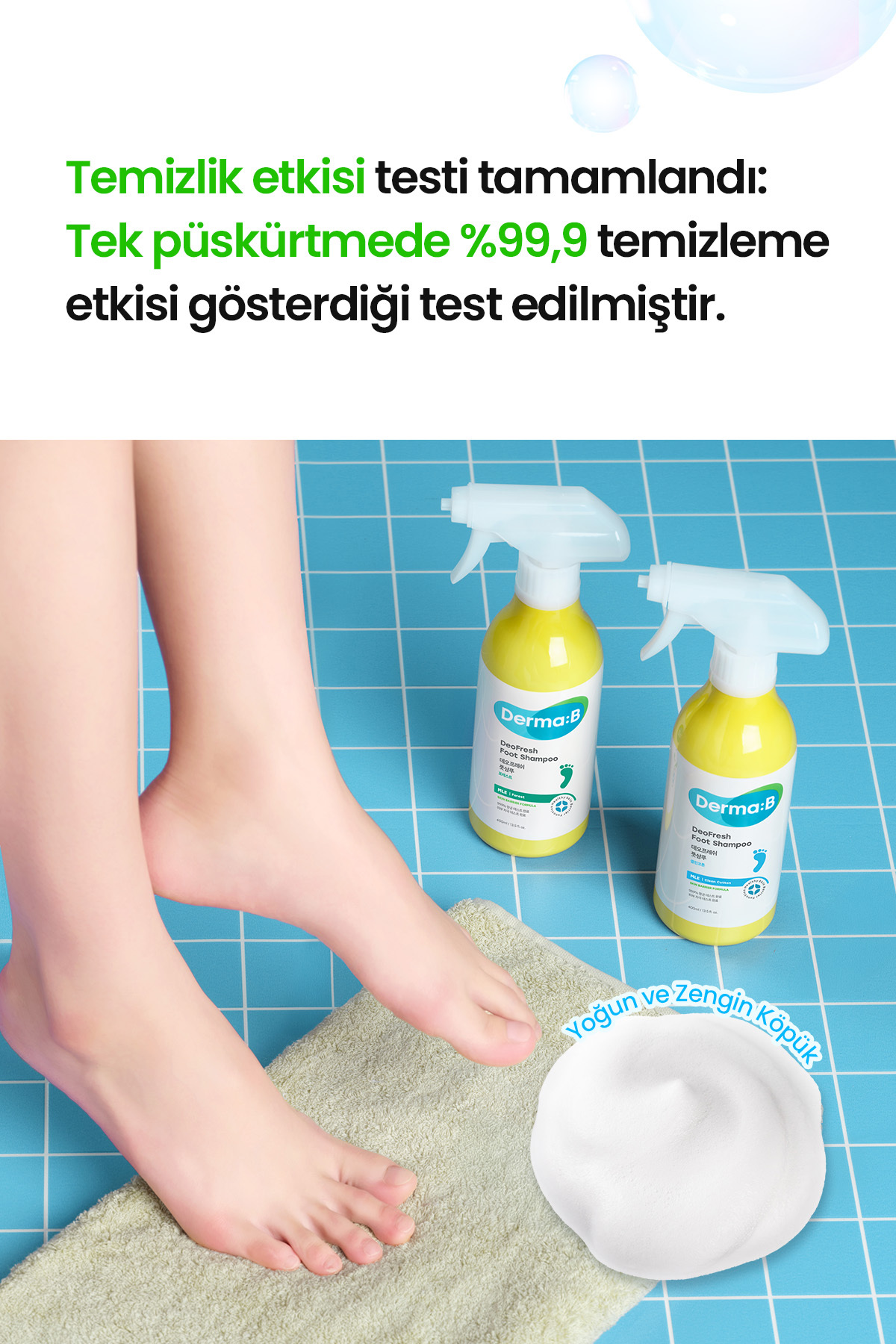 Kötü Koku Karşıtı, Nemlendirici ve Serinletici Ayak Şampuanı DERMA:B DeoFresh Foot Shampoo (Forest) — 8809723785803 — تصویر 6 از 9