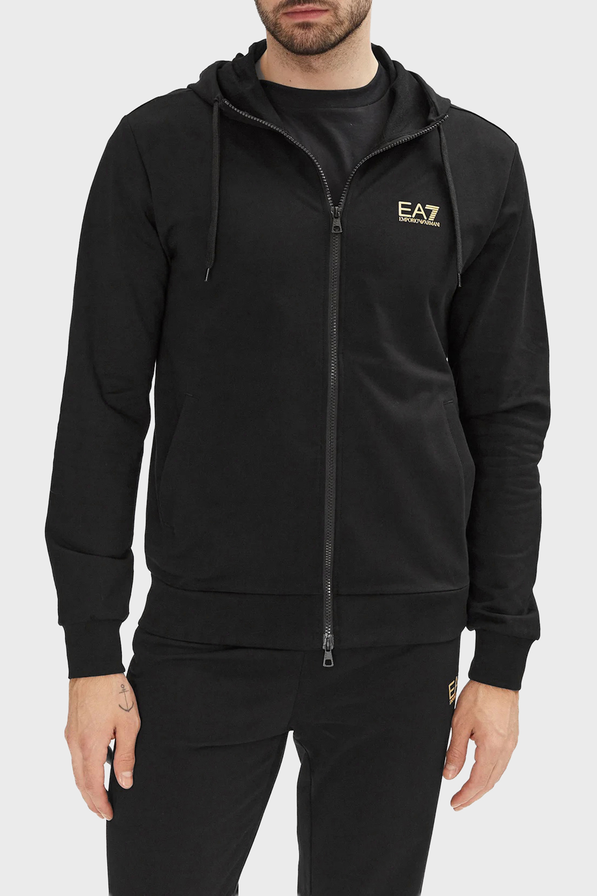 Logolu Regular Fit Fermuarlı Kapüşonlu Erkek Eşofman Takımı EŞOFMAN TAKIMI 8NPV62 PJVRZ 0208 — مشکی — تصویر 3 از 6