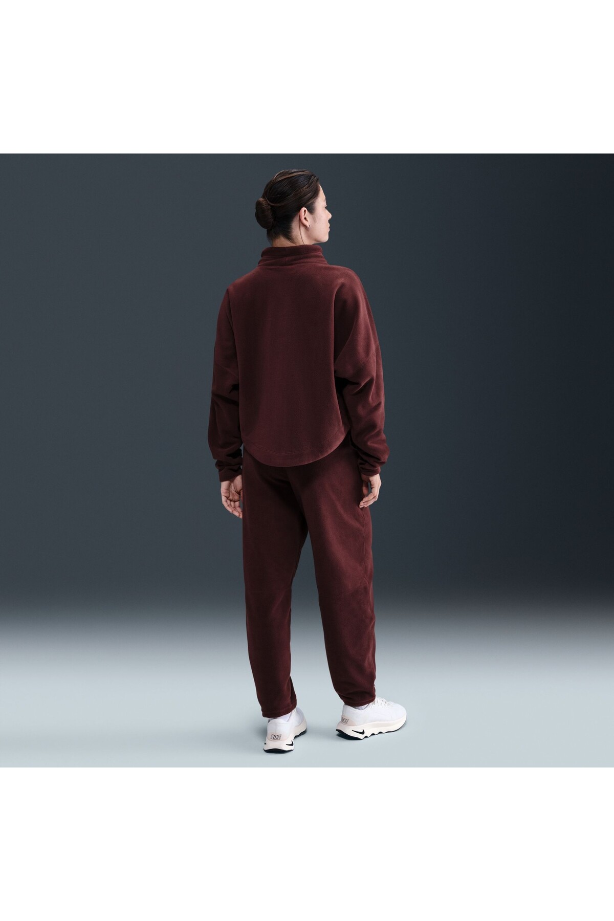 Nike One Therma-FIT Top Polar Kadın Bordo Sweatshirt HV3702-652 görsel 2