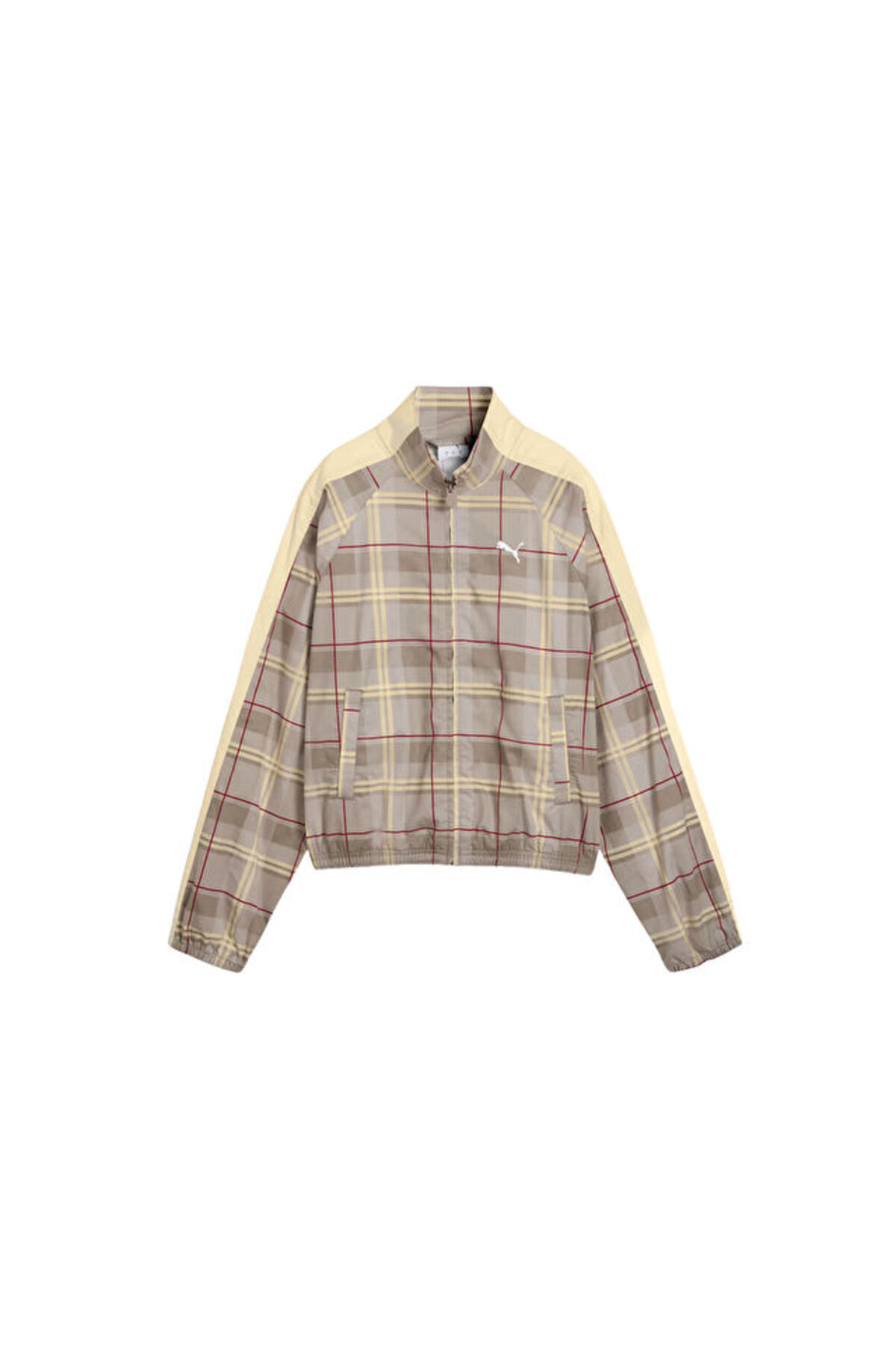 Puma T7 TARTAN WOVEN JACKET Kadın Günlük Ceket 63662881 Gri