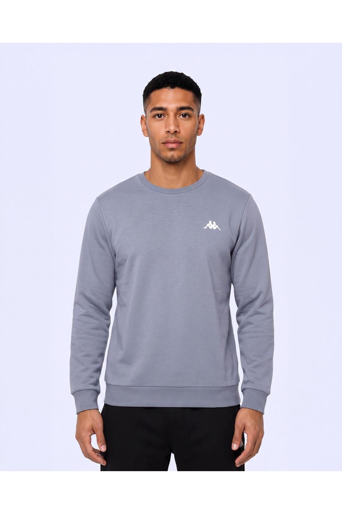 Kappa Tanner Erkek Gri Regular Sweatshirt görsel 5