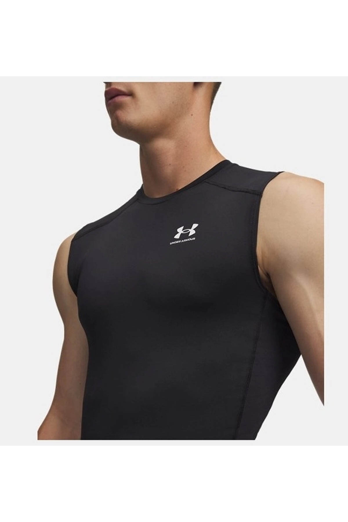 Under Armour UA HeatGear Armour Compression Siyah Erkek Kolsuz T-shirt 1361522-001 görsel 5