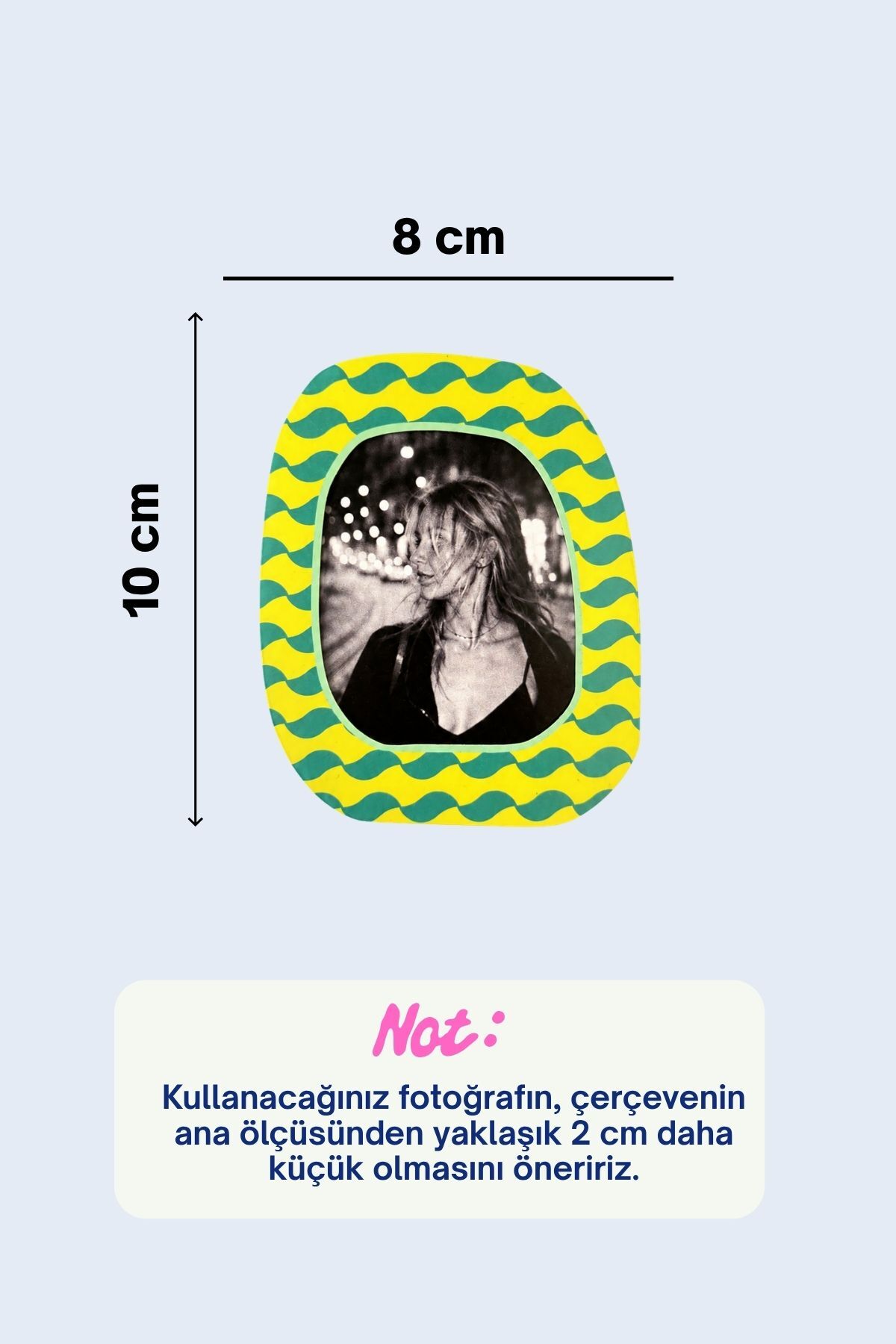 Soyut Dalgalı Magnet Fotoğraf Çerçevesi – Sarı Yeşil