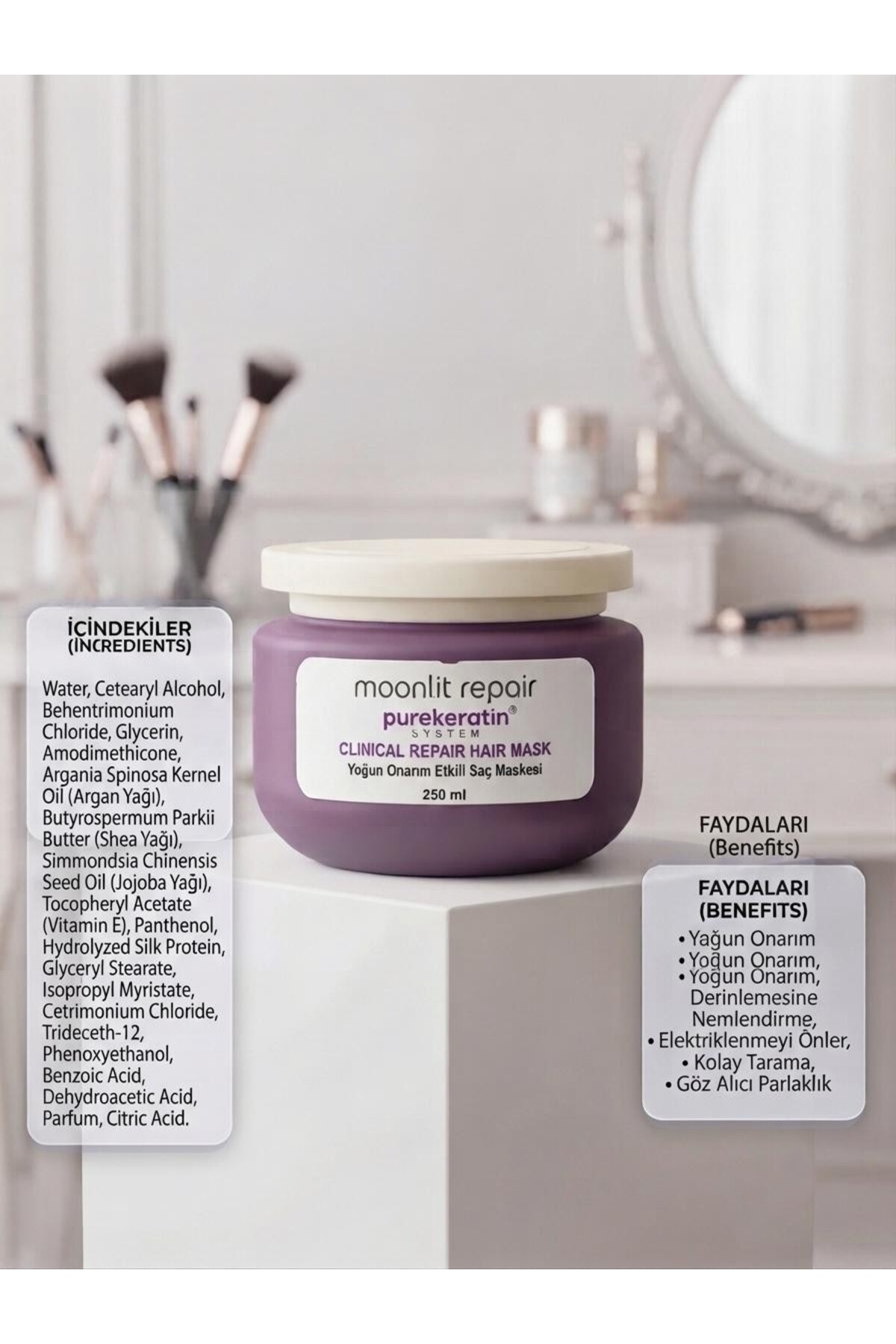 Keratin Özlü Yoğun Onarıcı Saç Bakım Maskesi 250 ml — mrmsk — تصویر 4 از 6