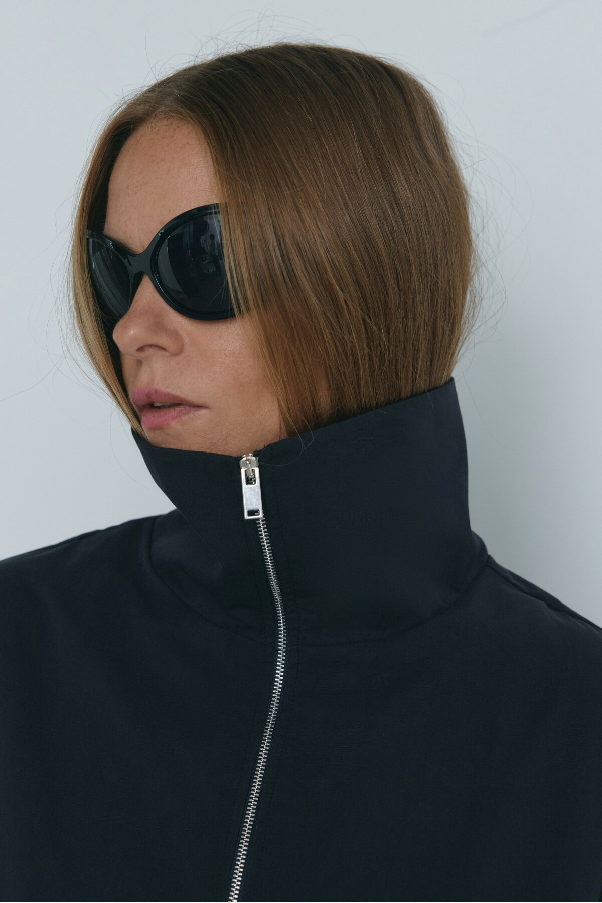 Suud Collection Lacivert Nora Fermuarlı Gabardin Ceket görsel 4
