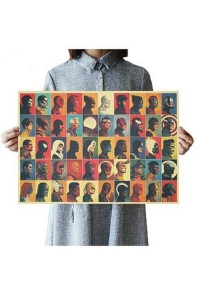 Marvel Evreni Kahramanları Vintage Kraft Poster - 33x48cm CaphMarvelHeros
