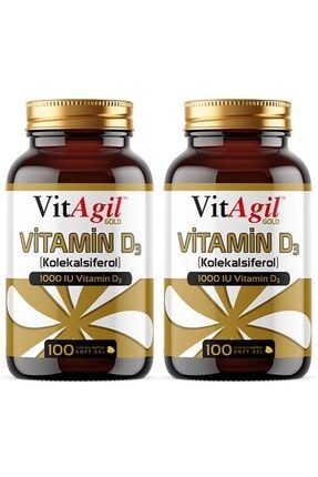 2 Adet Vitagil Gold 1000 Iu Vitamin D3 - 100 Soft Gel 2x_VitAgil_Gold_D3_100kapsul
