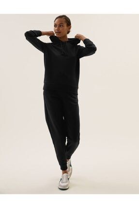 Kadın Siyah Yüksek Belli Jogger Eşofman Altı TYC00237292532