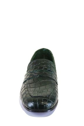 Kadın Hakiki Deri Kösele Taban Yeşil Ayakkabı NT-1009