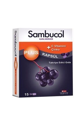 Sambucol Plus Kara Mürver C Vitamini + Çinko Içeren Takviye Edici Gıda 15 Kapsül 5552555200629